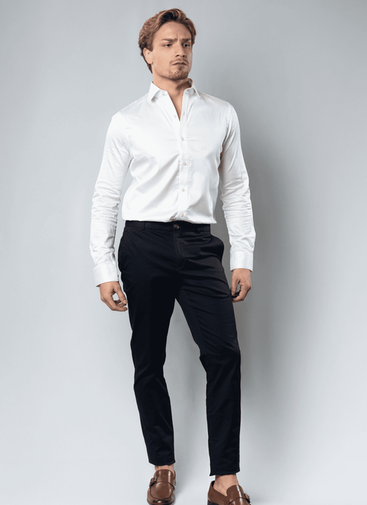 Calça de Alfaiataria Sarja - Azul Marinho
