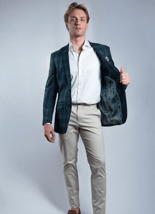 Blazer Slim Príncipe de Gales - Verde