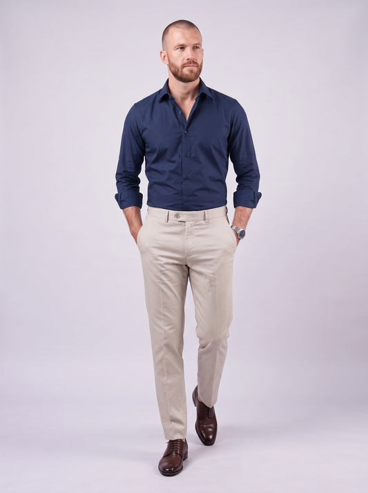 Calça de Alfaiataria Sarja - Areia