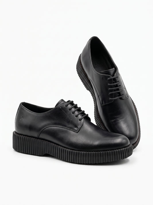 Sapato Social Derby Tratorado - Preto