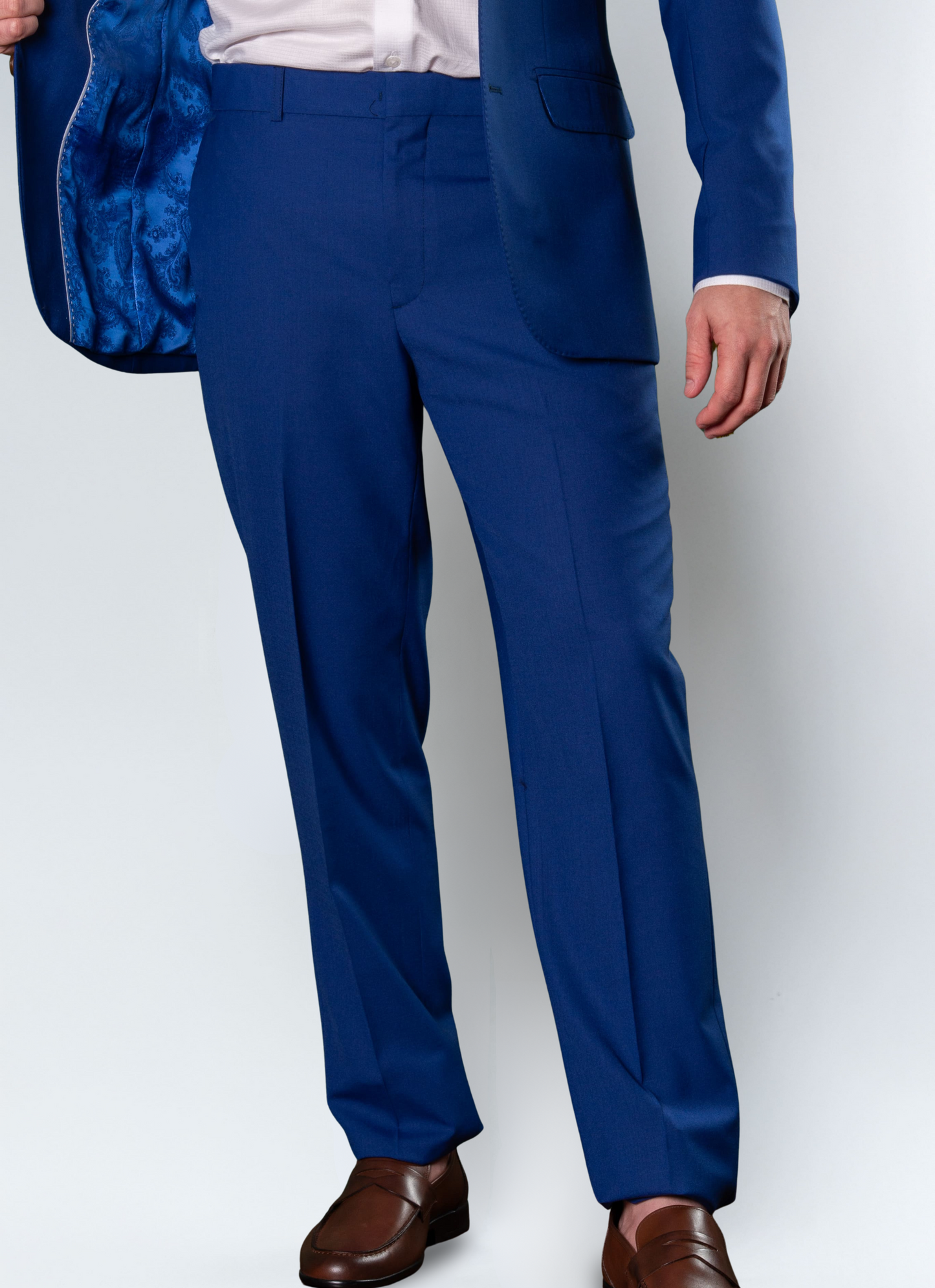 Costume Slim com Lapela de Bico Lã Mista