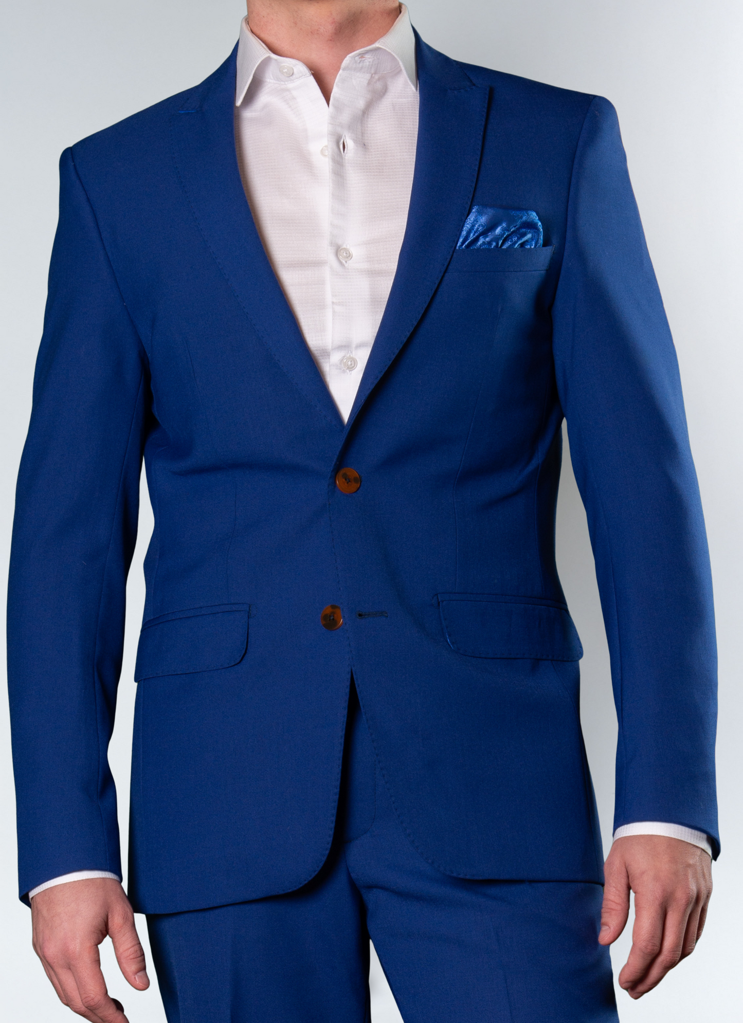 Costume Slim com Lapela de Bico Lã Mista