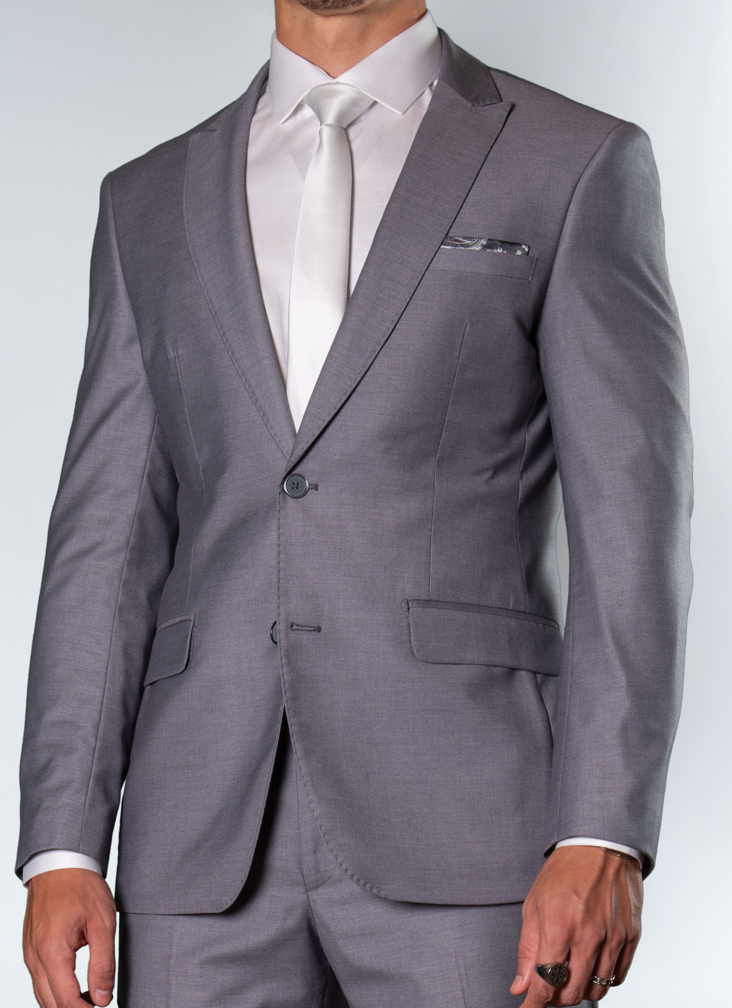 Costume Slim Com Lapela de Bico