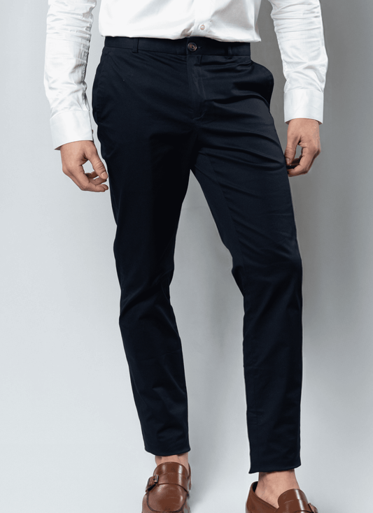 Calça de Alfaiataria Sarja - Azul Marinho