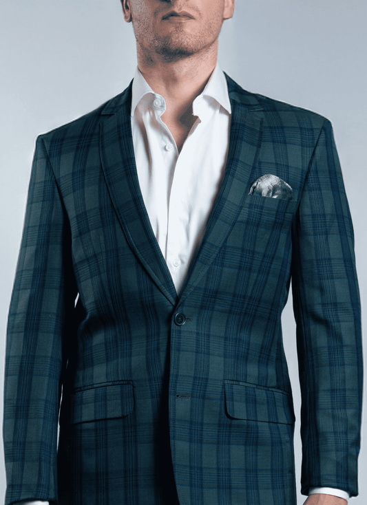 Blazer Slim Príncipe de Gales - Verde