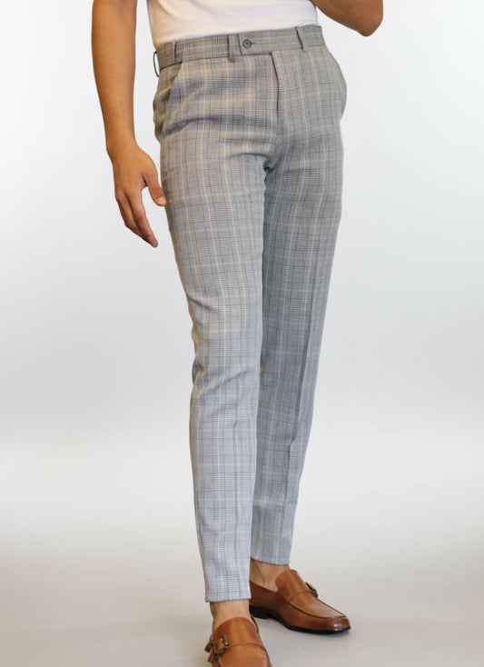 Calça de Alfaiataria com Regulador Interno - Xadrez