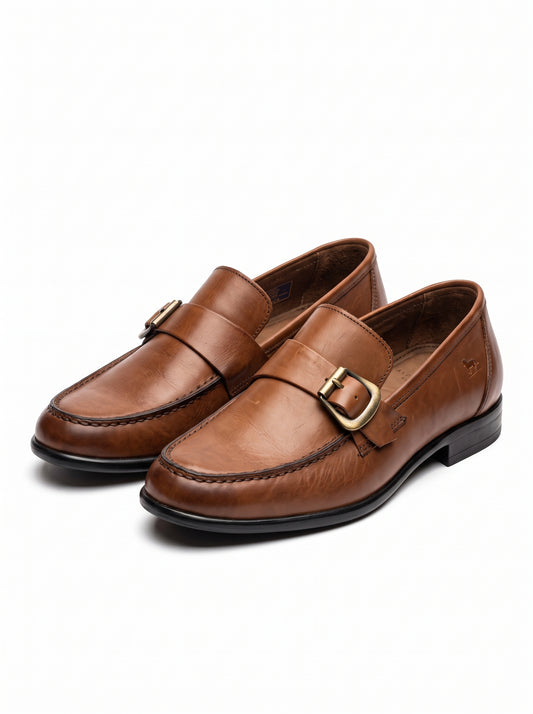 Mocassim com Fivela Lateral - Whisky