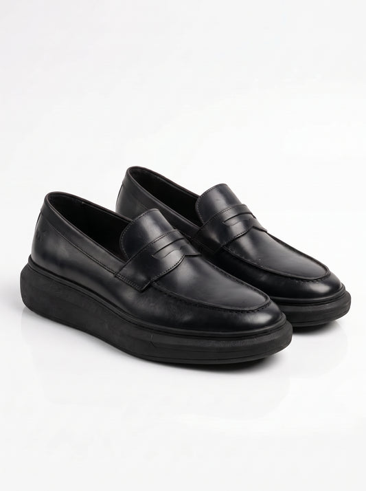 Loafer com Solado de Borracha - Preto