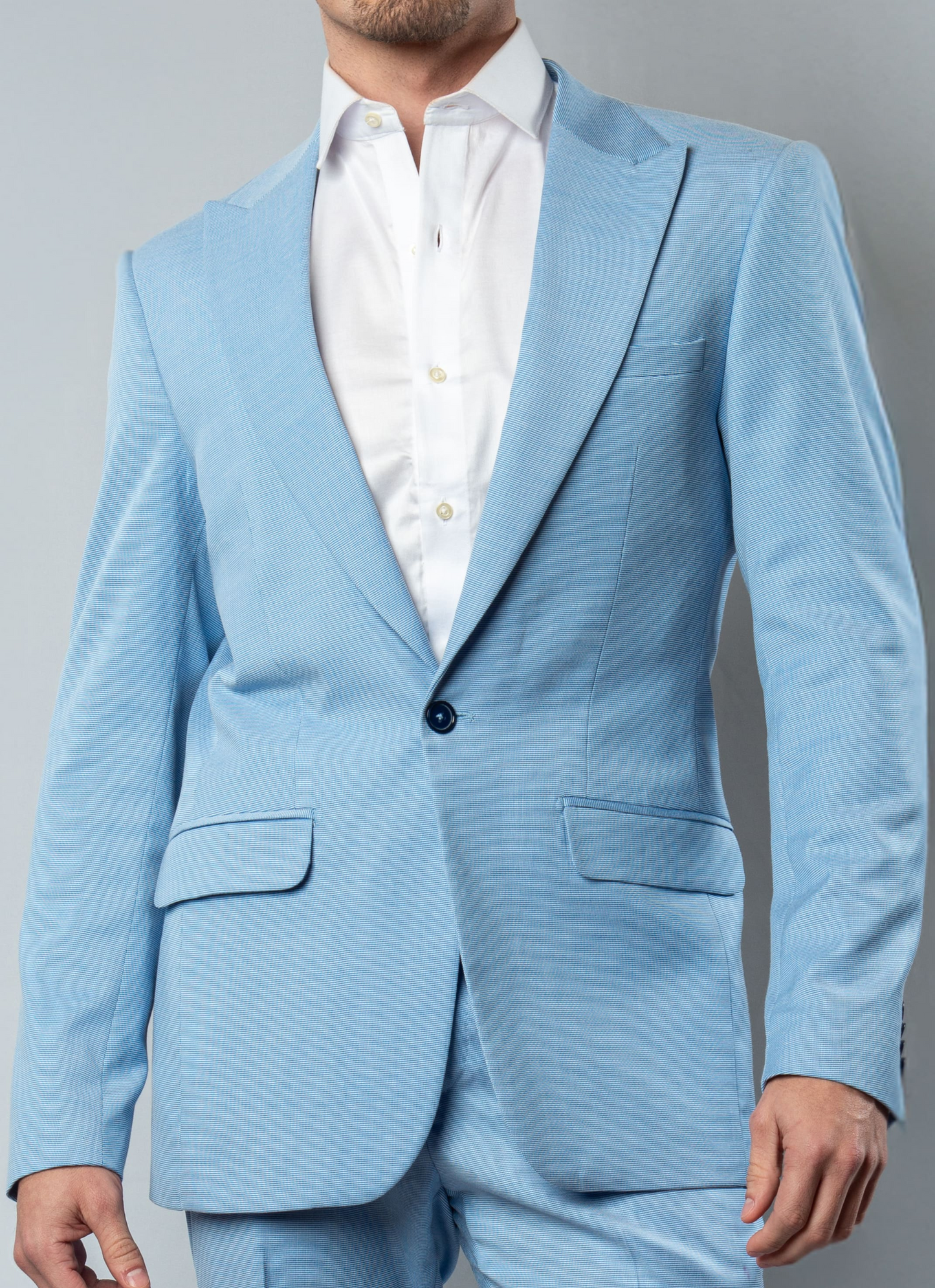 Costume Slim Com Lapela de Bico Larga