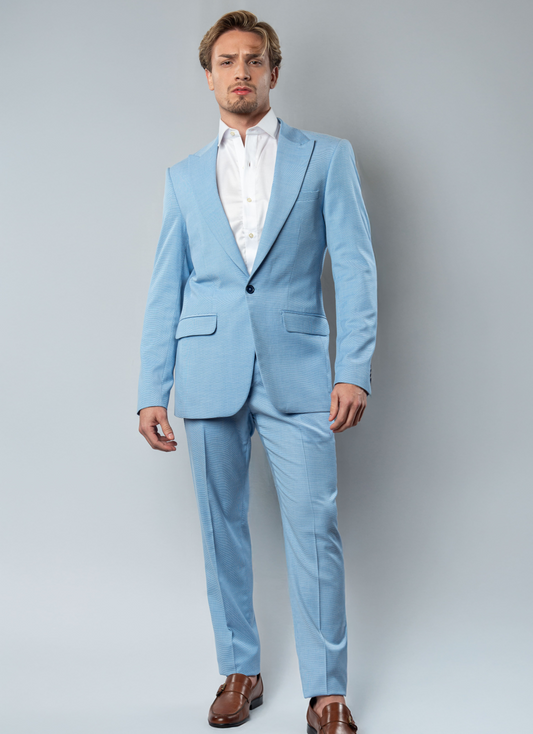 Costume Slim Com Lapela de Bico Larga