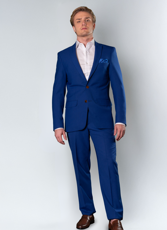 Costume Slim com Lapela de Bico Lã Mista