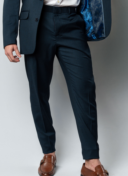 Costume Slim Com Lapela de Bico Larga