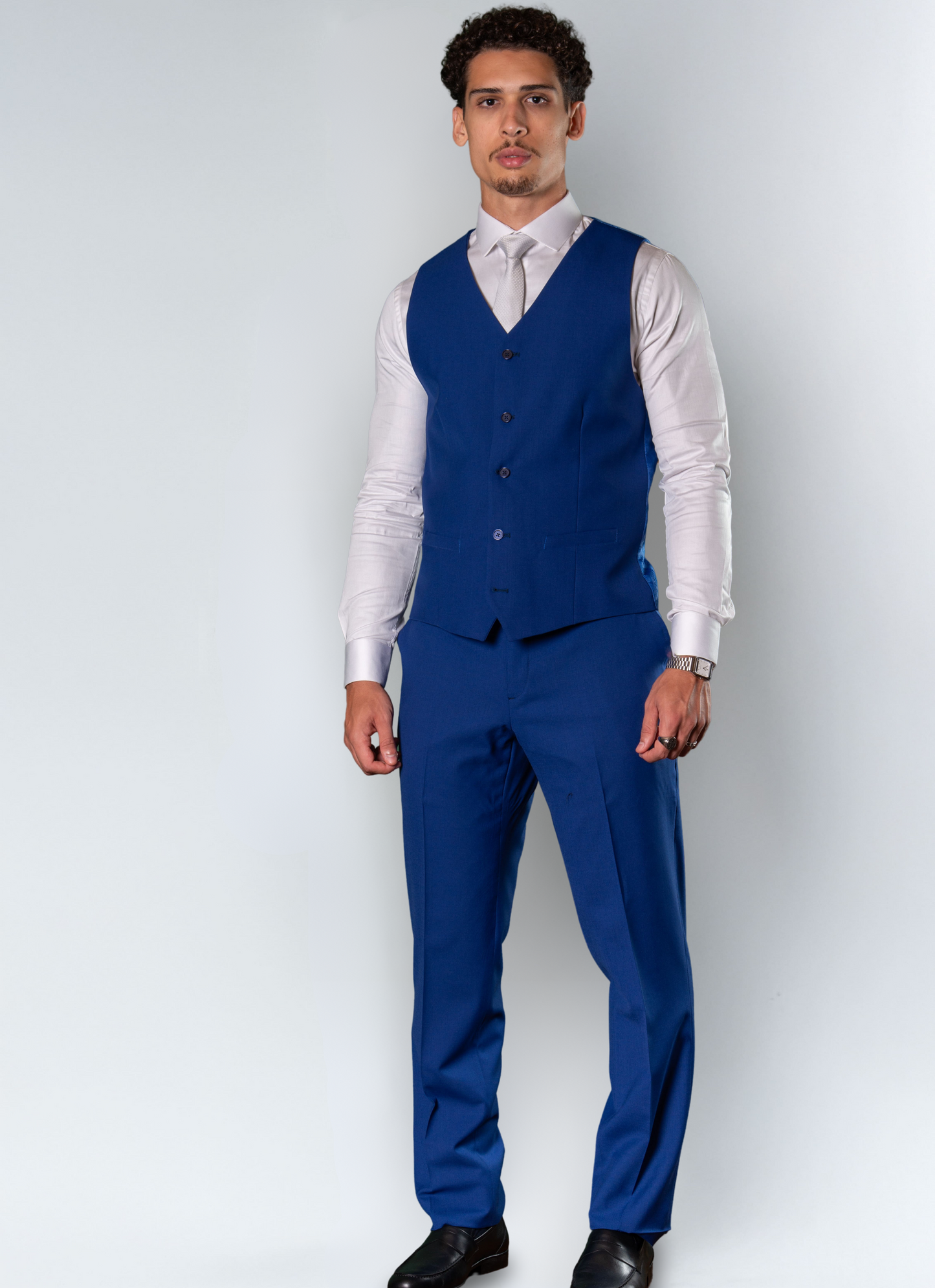 Terno lã Mista Lapela de Bico